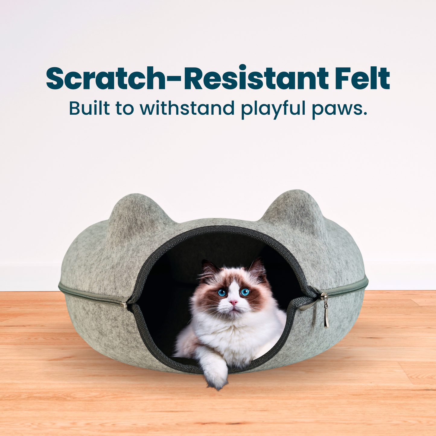 Cozy Cat Cave Bed | Donut Tunnel Design | Soft Cat Ears