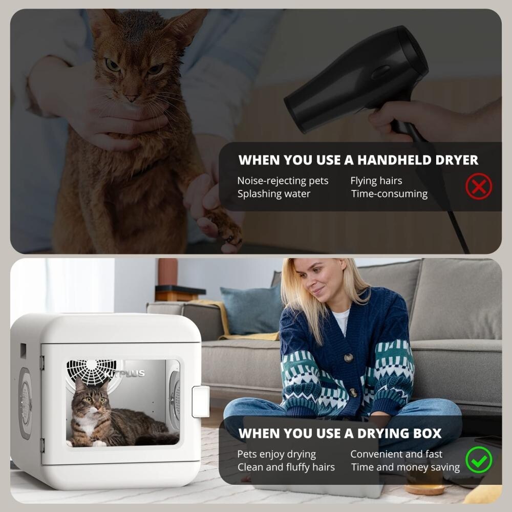 6L Pet Hair Dryer | Quiet Fast Drying | Adjustable Temperature