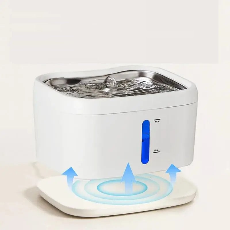 Wireless Cat Water Fountain | Motion Sensor | Stainless Steel Tray