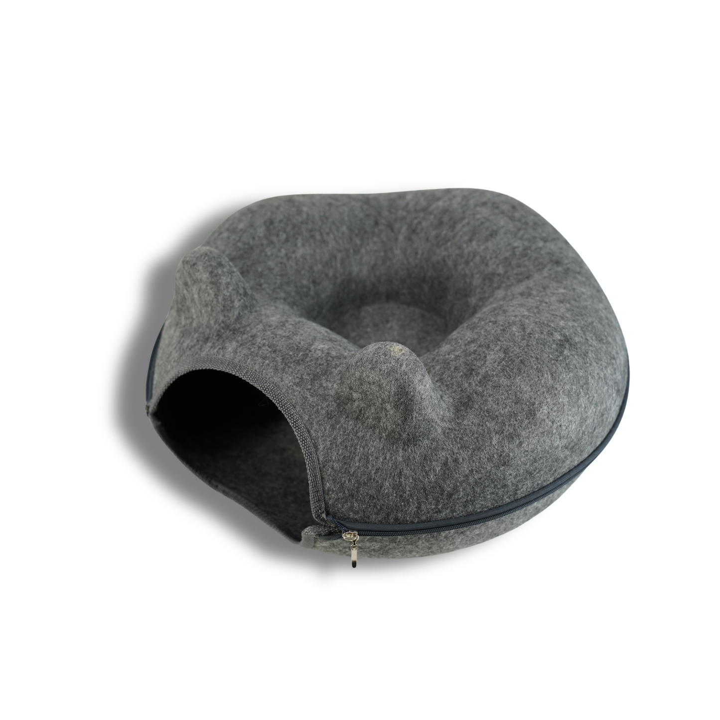 Cozy Cat Cave Bed | Donut Tunnel Design | Soft Cat Ears
