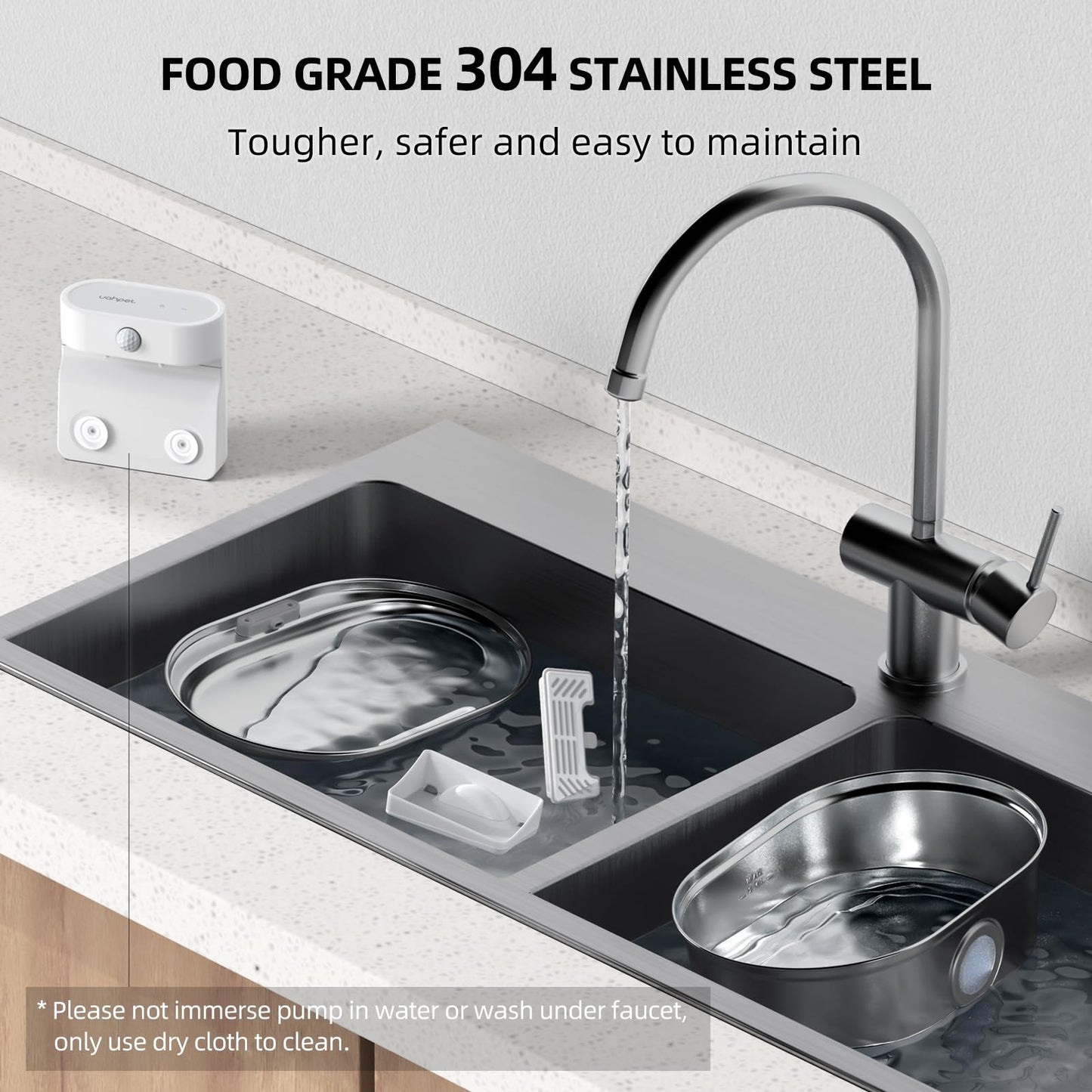 Stainless Steel Cat Water Fountain | Easy Clean