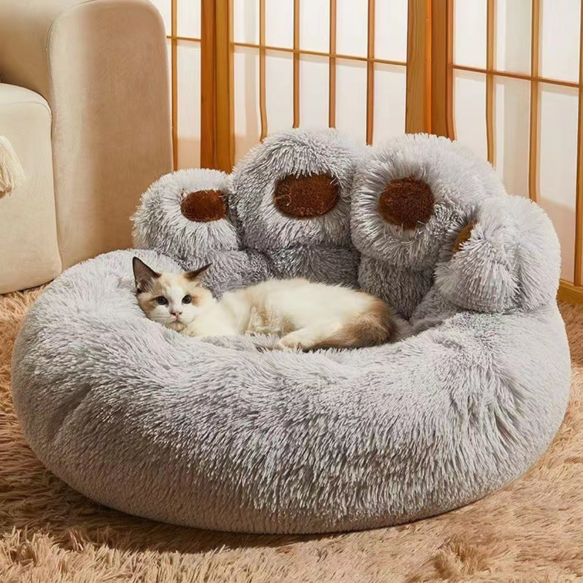 Calming Donut Bed for Cats & Dogs | #1 Anti-Anxiety Bed
