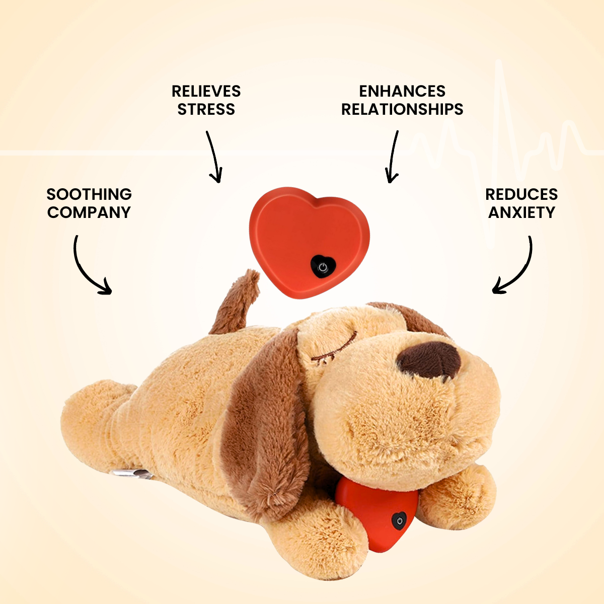 Calming Heartbeat Puppy Dog Toy | Soothes Anxiety | Soft and Cuddly