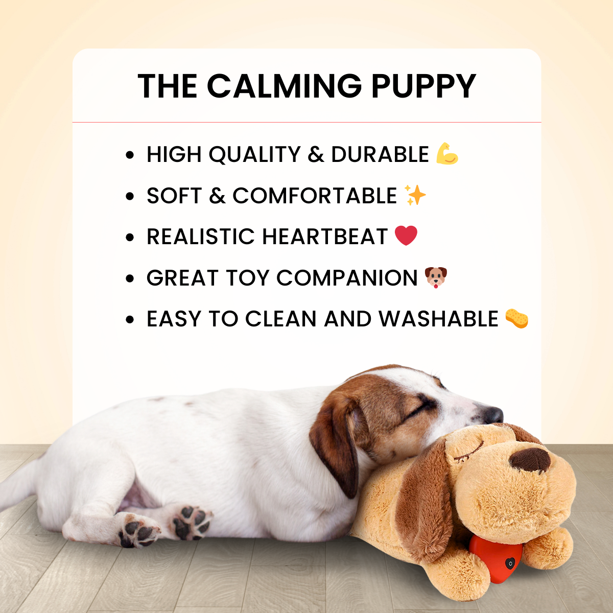Calming Heartbeat Puppy Dog Toy | Soothes Anxiety | Soft and Cuddly