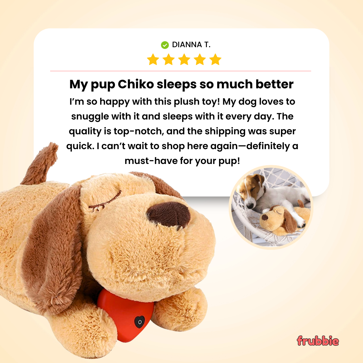 Calming Heartbeat Puppy Dog Toy | Soothes Anxiety | Soft and Cuddly