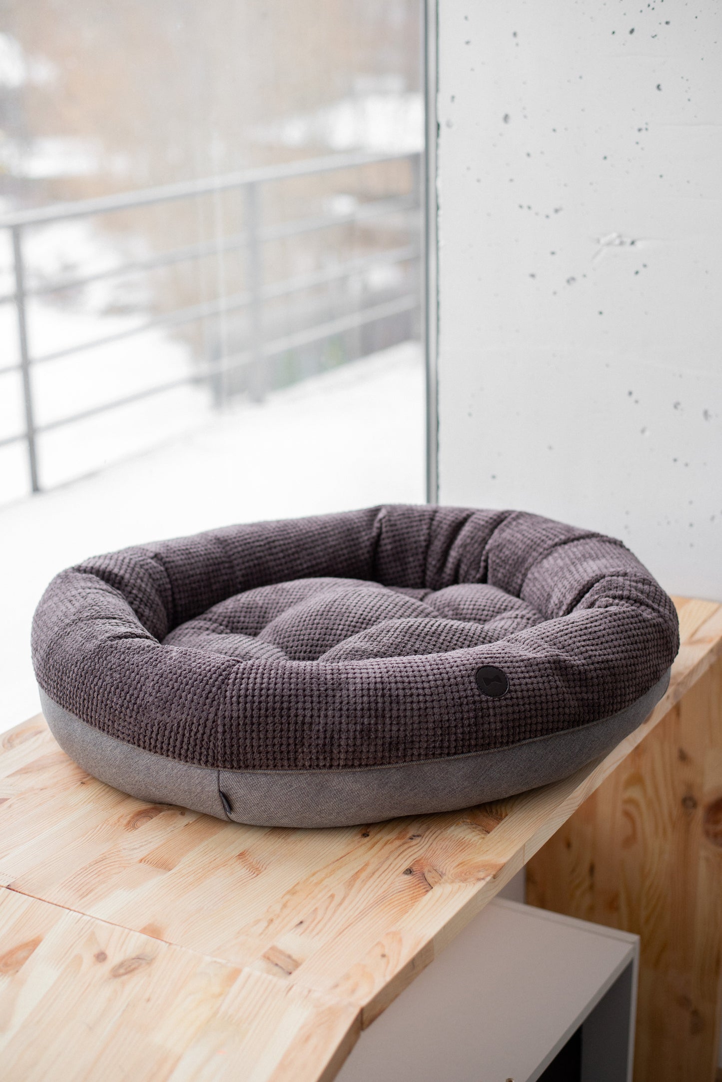 Chestnut Donut Dog Bed | Cozy Round Design | Soft Plush Material
