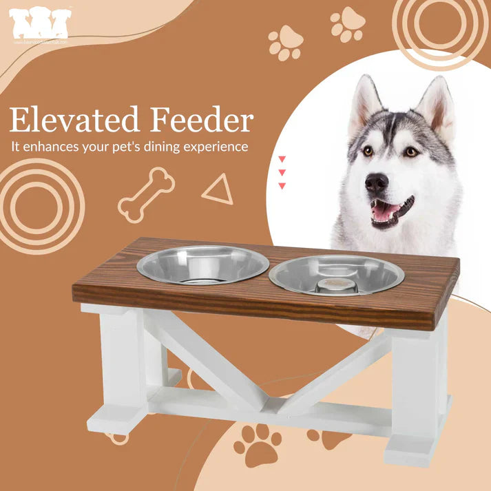 Elevated Double Dog Feeder | Farmhouse Style | Adjustable Height