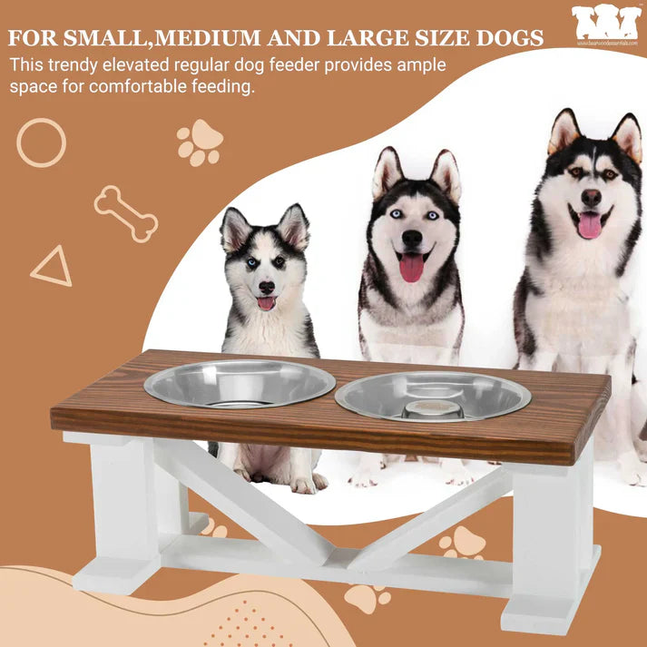 Elevated Double Dog Feeder | Farmhouse Style | Adjustable Height