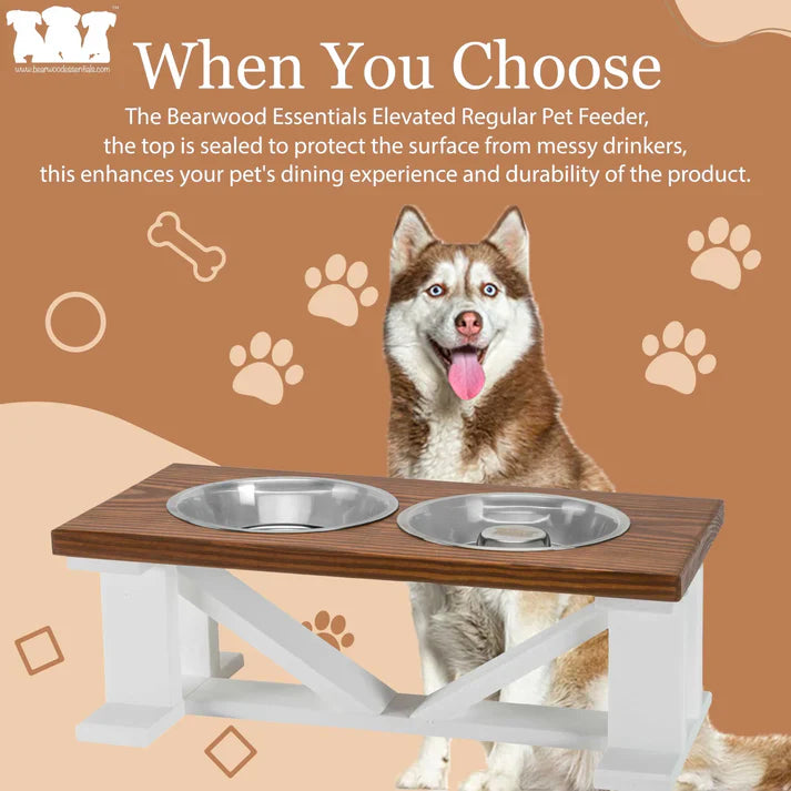 Elevated Double Dog Feeder | Farmhouse Style | Adjustable Height