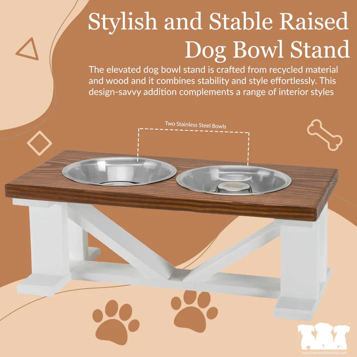 Elevated Double Dog Feeder | Farmhouse Style | Adjustable Height