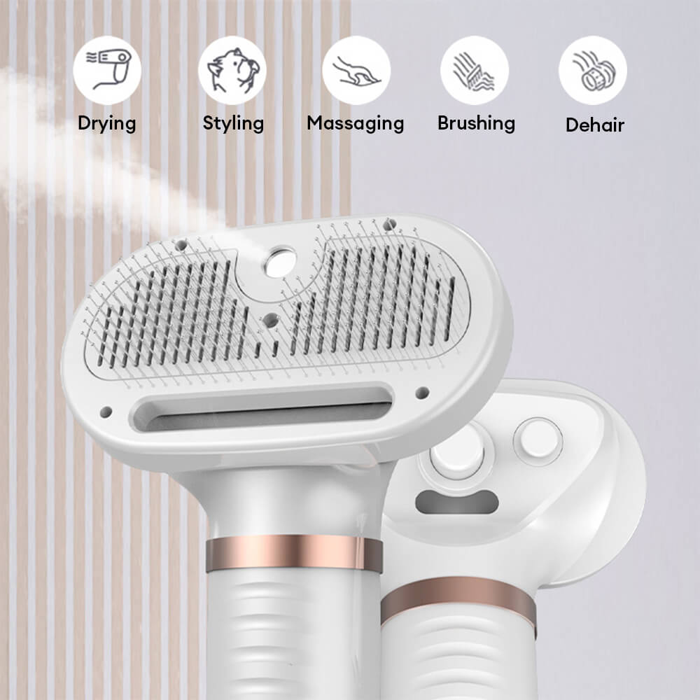 Multifunctional Pet Hair Dryer Brush | Steam Technology | Quick Drying