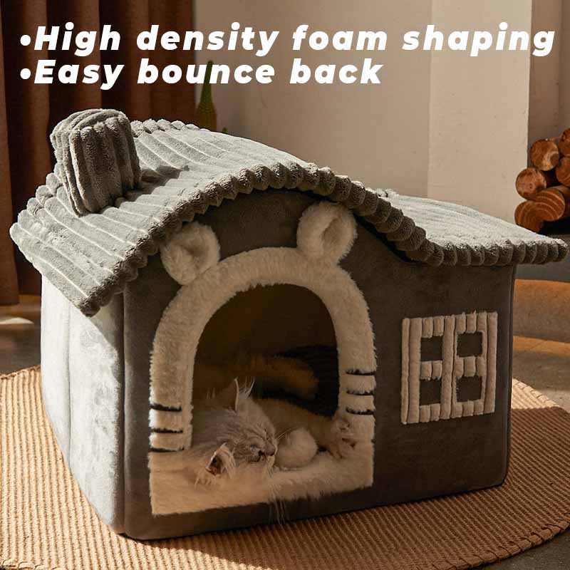 Semi-Enclosed Cat Bed | Cozy Design | Perfect for Cats to Hide and Rest