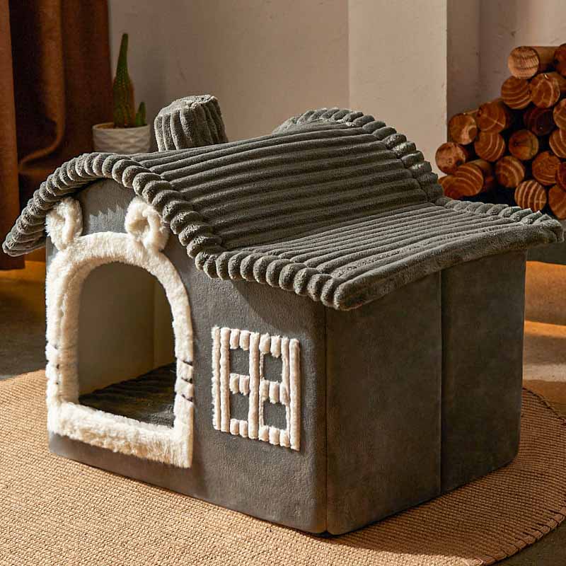 Semi-Enclosed Cat Bed | Cozy Design | Perfect for Cats to Hide and Rest