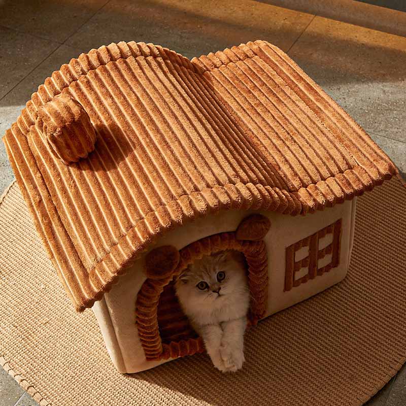 Semi-Enclosed Cat Bed | Cozy Design | Perfect for Cats to Hide and Rest