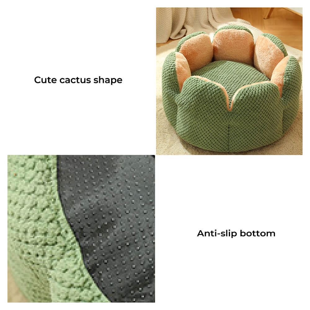 Cactus Shape Pet Bed | Comfy Design | Cozy for Cats and Dogs