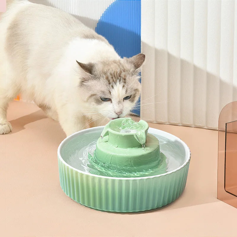 Ceramic Pet Water Dispenser | Automatic Circulation Fountain for Cats Dogs