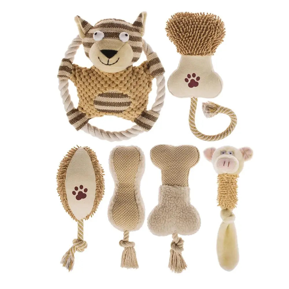 Indestructible Plush Squeaky Chew Set | Durable Fun for Dogs