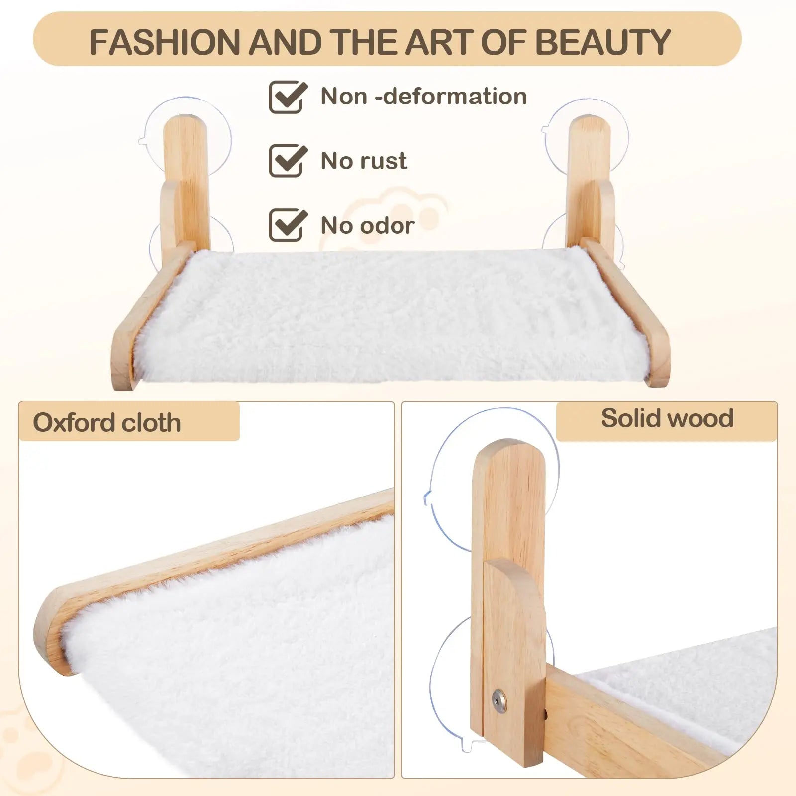 Wooden Cat Window Hammock | Collapsible Bed | 2.5kg Capacity