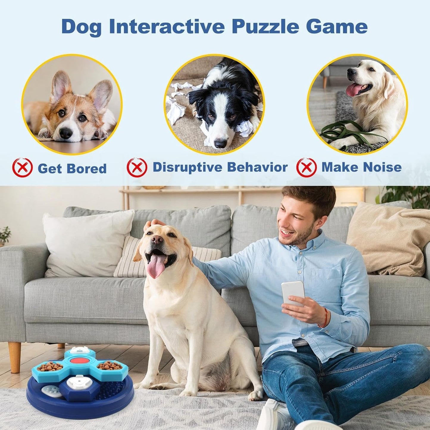 Interactive Slow Feeder Dog Bowl | Reduces Bloating