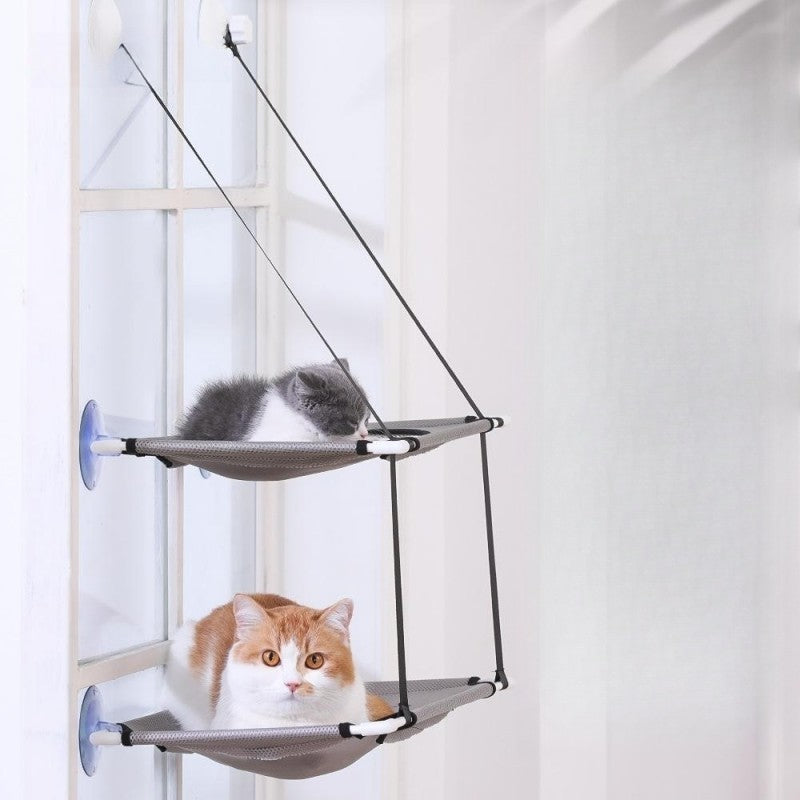 Cat Window Hammock Bed | Double-Layer Suction Cup Seat | Breathable Fabric