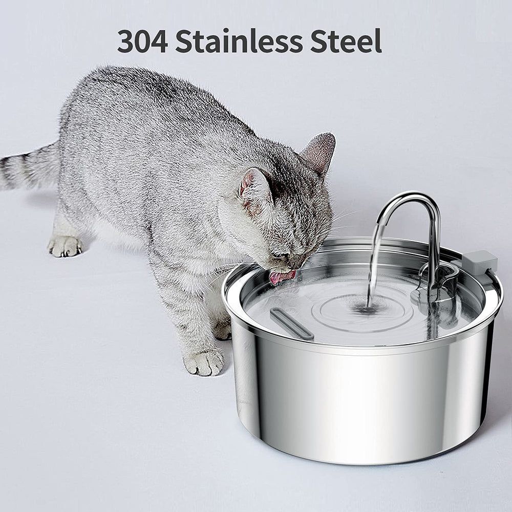 Stainless Steel Cat Water Fountain 3L Automatic Dispenser