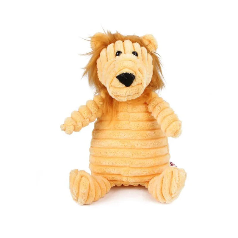 Plush Dog Toy | Bite Resistant Squeaky | Corduroy for Small Large Dogs