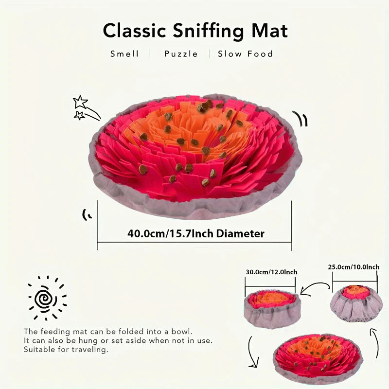 Felt Dog Sniffing Pad | Washable Foldable Slow Feeder for Dogs