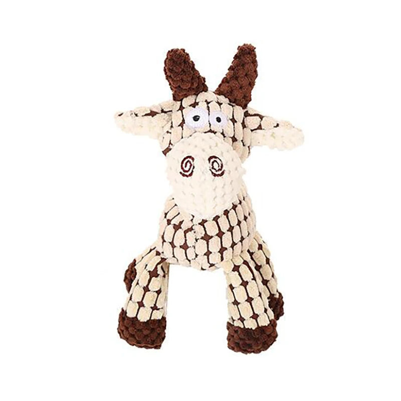 Plush Dog Toy | Bite Resistant Squeaky | Corduroy for Small Large Dogs