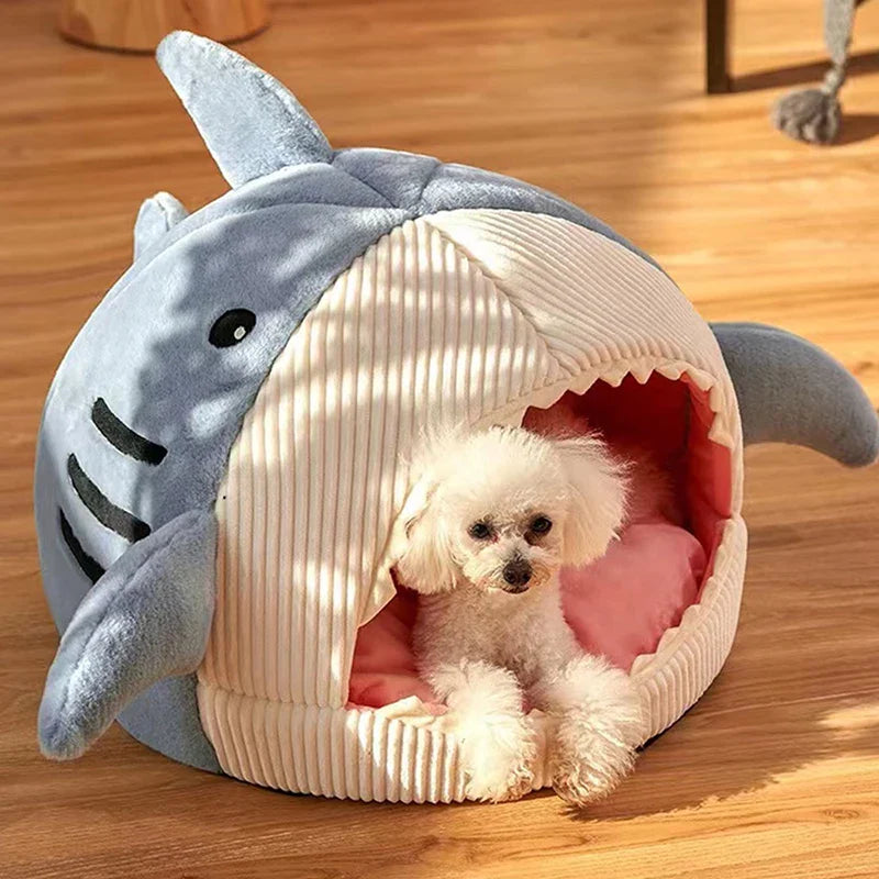 Warm Shark Cave Pet Bed | Cozy design | Perfect for pets who love to snuggle