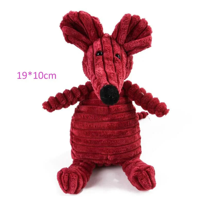 Plush Dog Toy | Bite Resistant Squeaky | Corduroy for Small Large Dogs