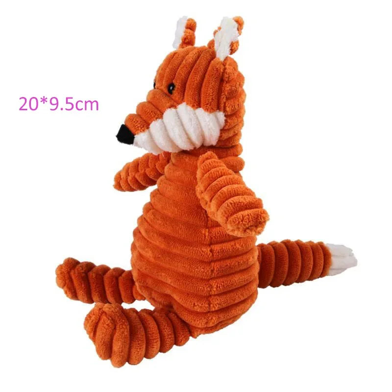 Plush Dog Toy | Bite Resistant Squeaky | Corduroy for Small Large Dogs