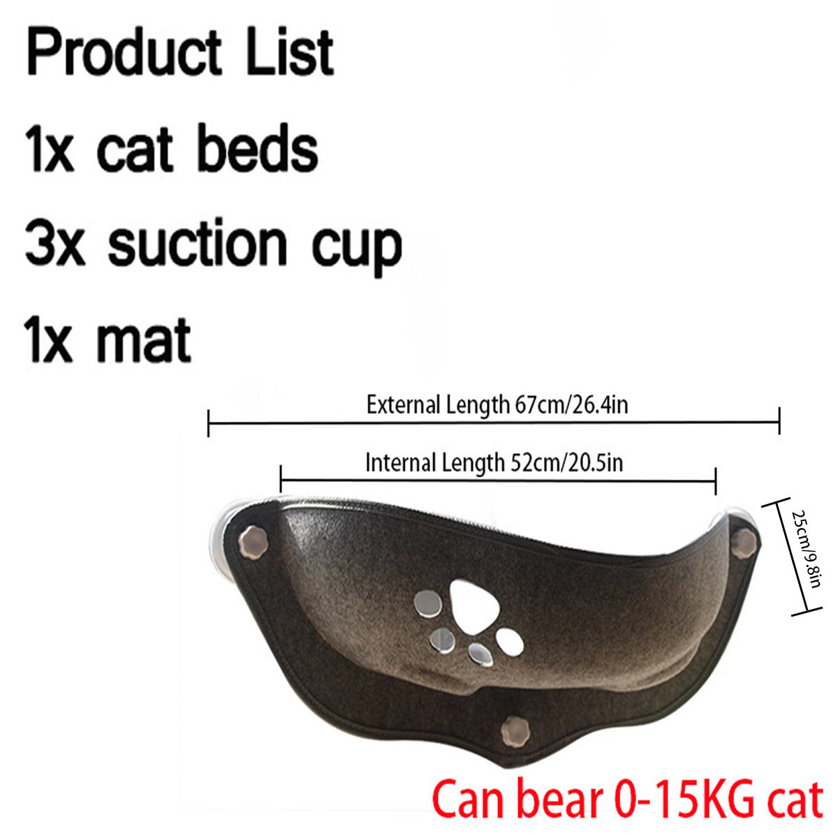Cat Window Hammock Bed | Soft Suction Cup | Supports Up to 20kg