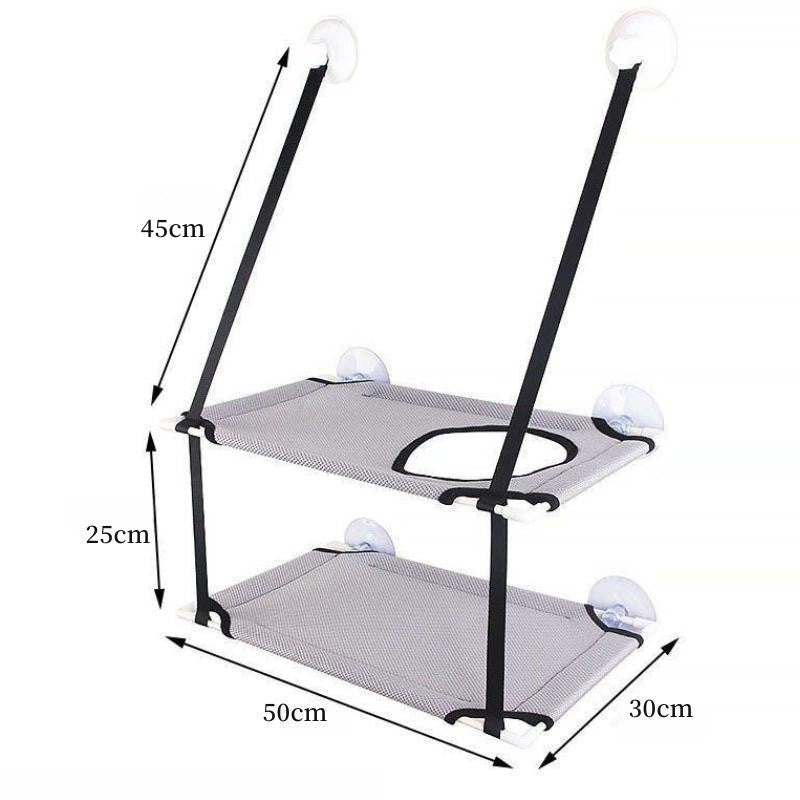 Cat Window Hammock Bed | Double-Layer Suction Cup Seat | Breathable Fabric
