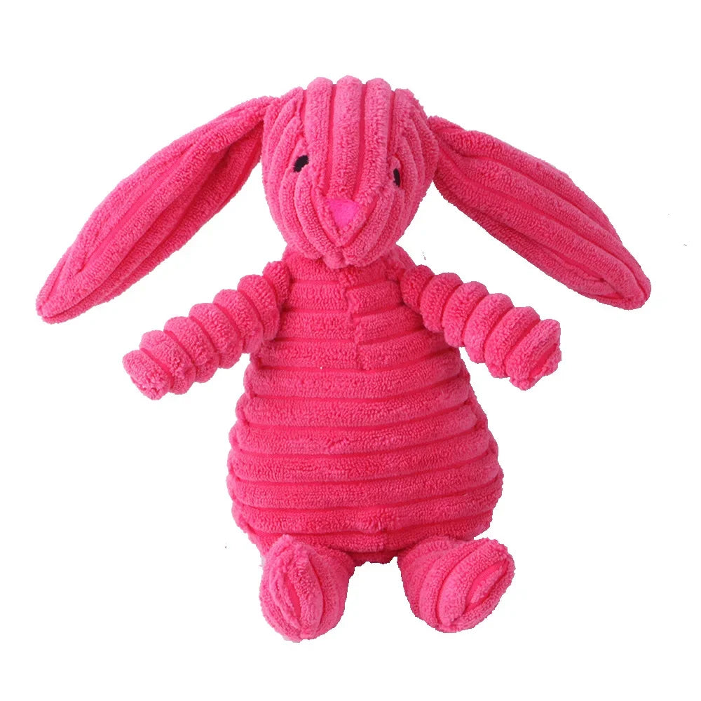 Plush Dog Toy | Bite Resistant Squeaky | Corduroy for Small Large Dogs