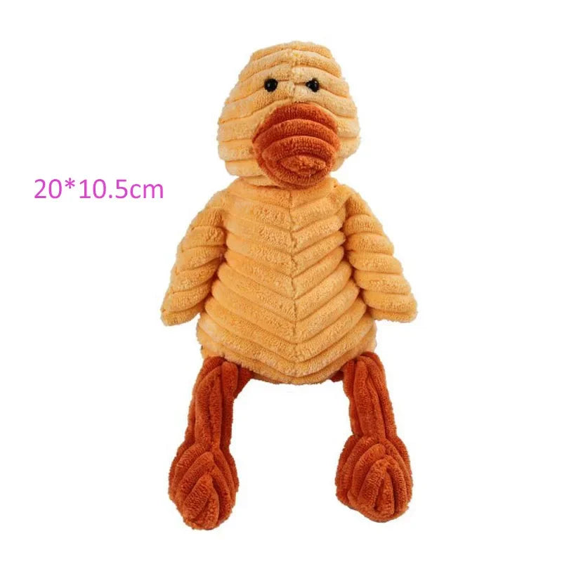 Plush Dog Toy | Bite Resistant Squeaky | Corduroy for Small Large Dogs