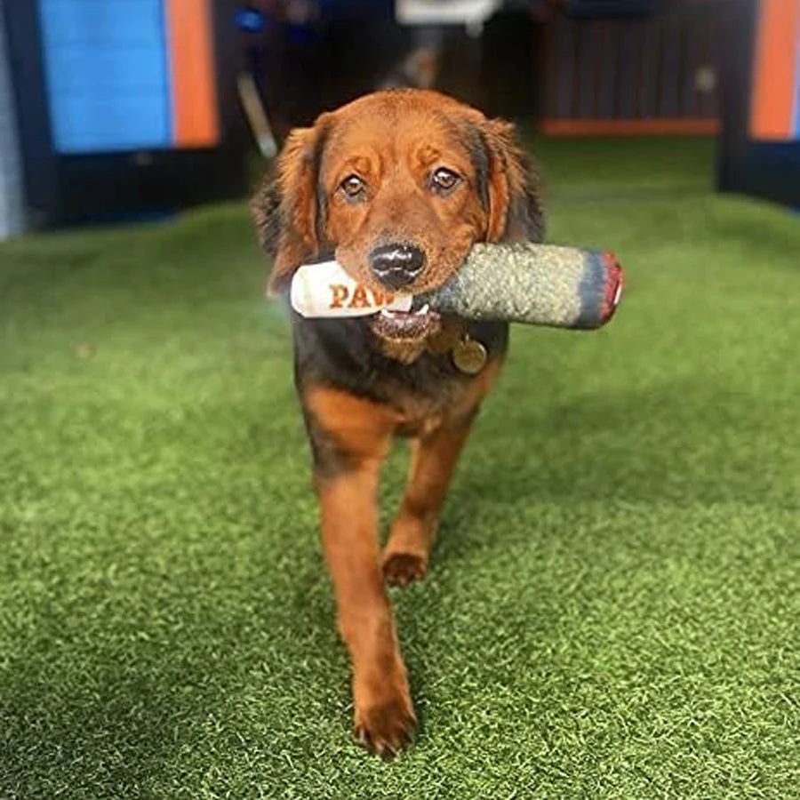 Interactive Dog Toy | Cigar Design Plush Squeaky | Chew Toy for Small Medium Dogs
