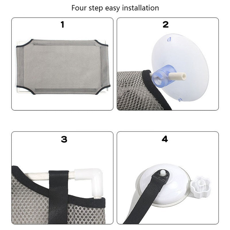 Cat Window Hammock Bed | Double-Layer Suction Cup Seat | Breathable Fabric