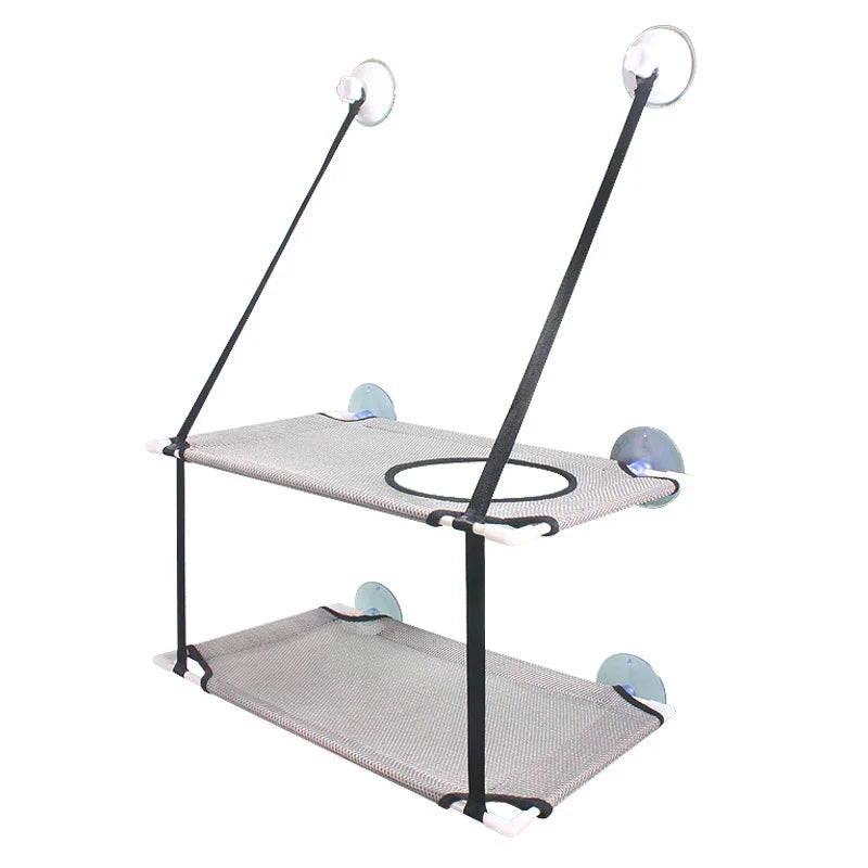 Cat Window Hammock Bed | Double-Layer Suction Cup Seat | Breathable Fabric