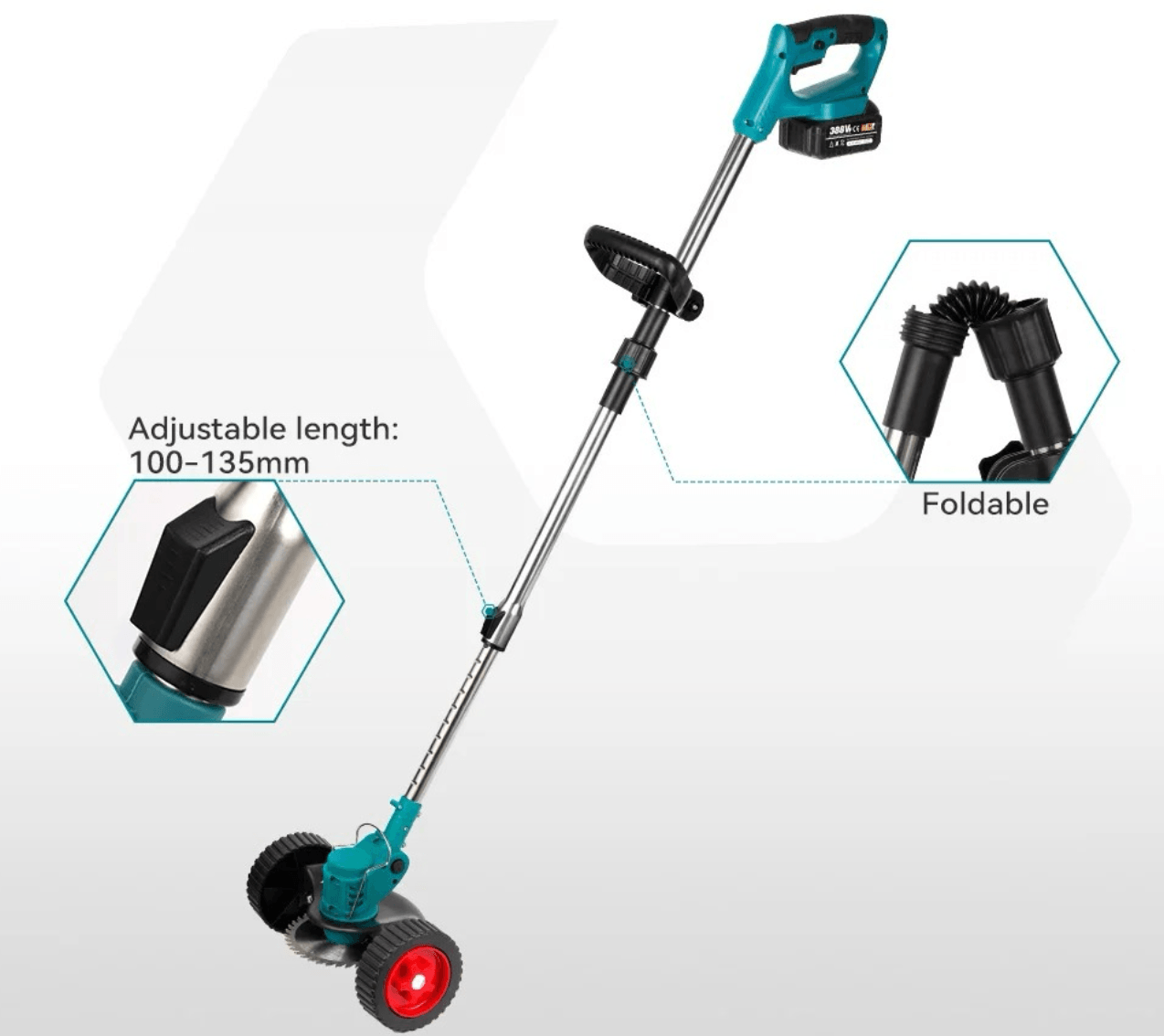 Cordless Weed Trimmer with Wheels