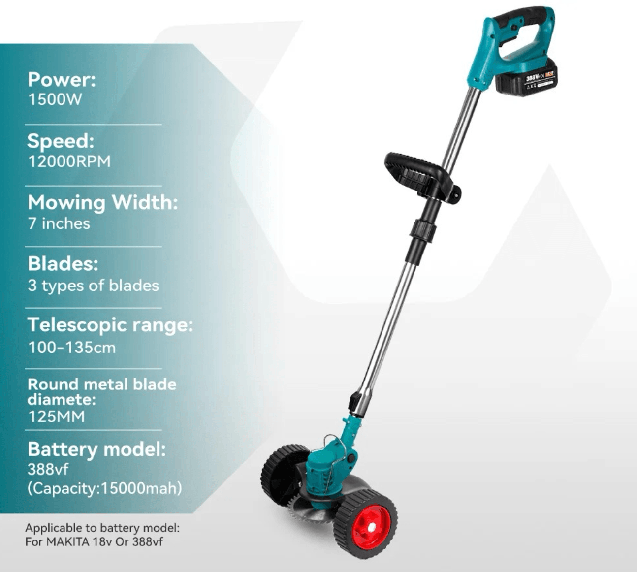 Cordless Weed Trimmer with Wheels