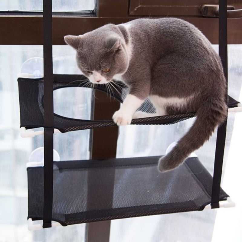 Cat Window Hammock Bed | Double-Layer Suction Cup Seat | Breathable Fabric