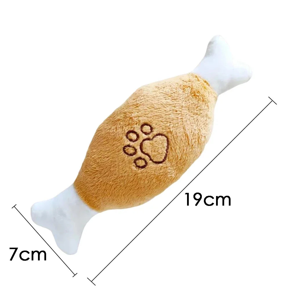Plush Dog Toy | Bite Resistant Squeaky | Corduroy for Small Large Dogs