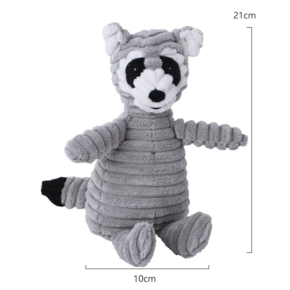Plush Dog Toy | Bite Resistant Squeaky | Corduroy for Small Large Dogs