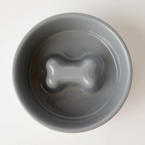 Ceramic Slow Feeder Dog Bowl | Reduces Bloating | Includes Acrylic Stand
