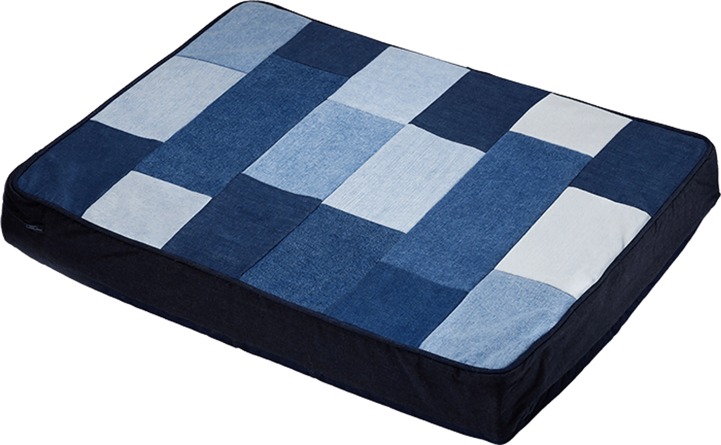 Reclaimed Denim Dog Bed | Orthopedic Foam | Washable Cover