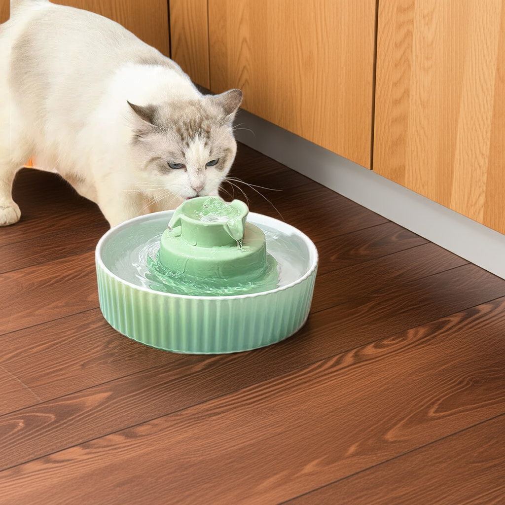 Ceramic Pet Water Dispenser | Automatic Circulation Fountain for Cats Dogs