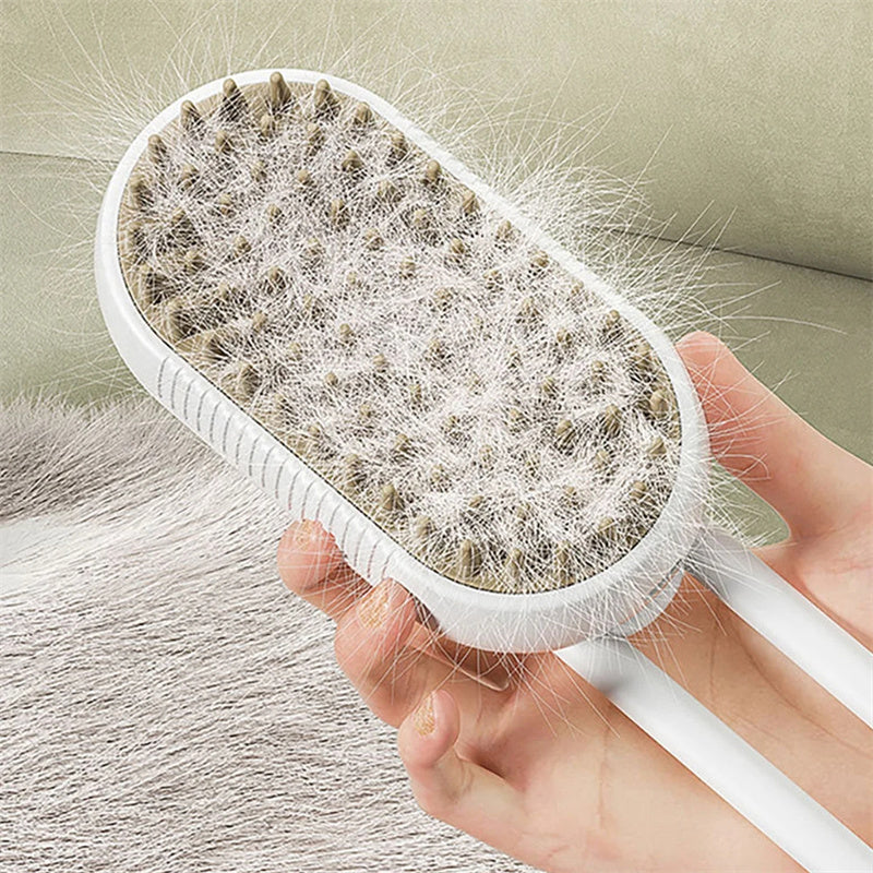Steam Brush for Cats Effortless Grooming | Fast Heating | Tangle-Free