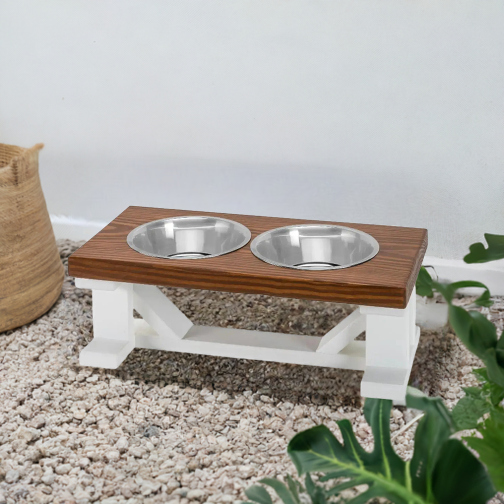 Elevated Double Dog Feeder | Farmhouse Style | Adjustable Height