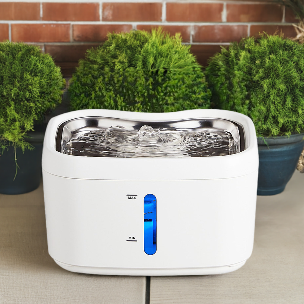 Wireless Cat Water Fountain | Motion Sensor | Stainless Steel Tray
