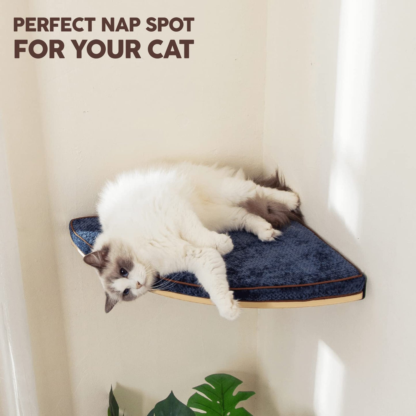 Corner Cat Shelf | Comfortable Cat Pad | Space-Saving Design